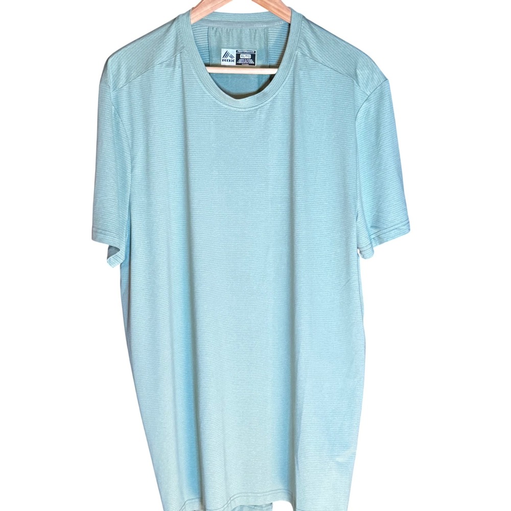 RBX Performance Men's XL TG‎ Aqua Striped Athletic T Shirt X Dry Short Sleeve